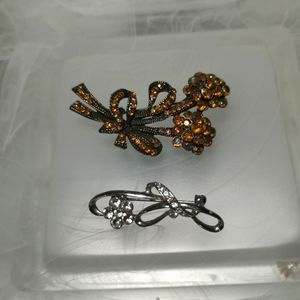 Vintage Flower Brooches Lot of 2